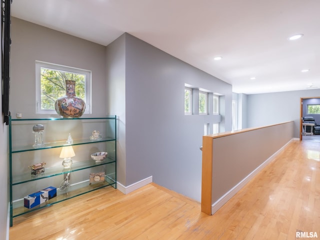 hallway featuring hardwood / wood-style floors and plenty of natural light