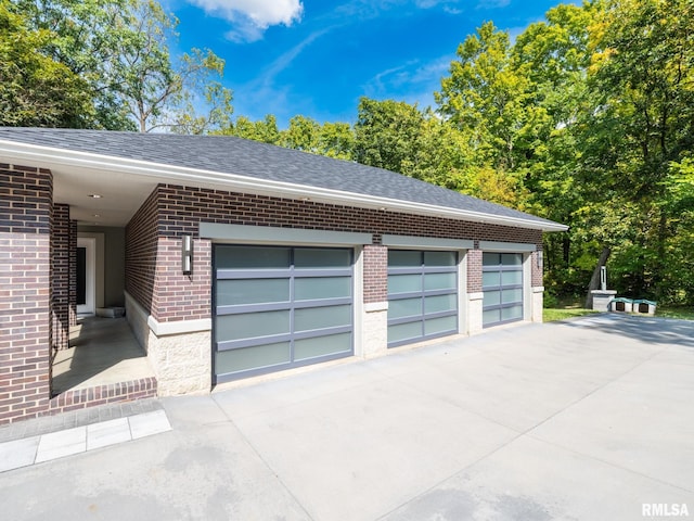 view of garage