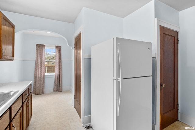 kitchen with white refrigerator