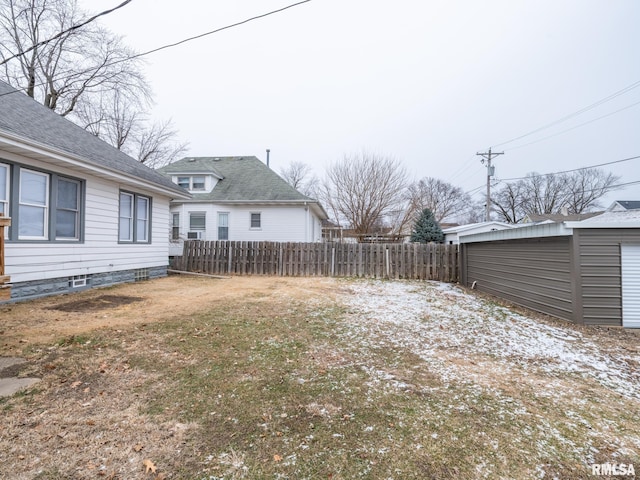 view of yard with fence