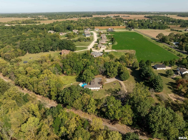 bird's eye view featuring a rural view