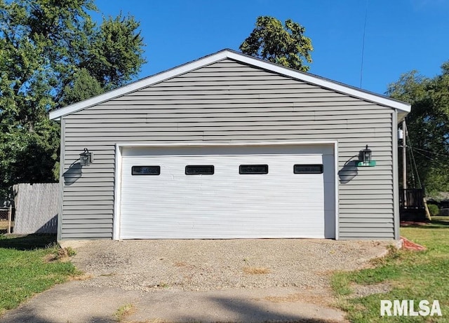 view of garage