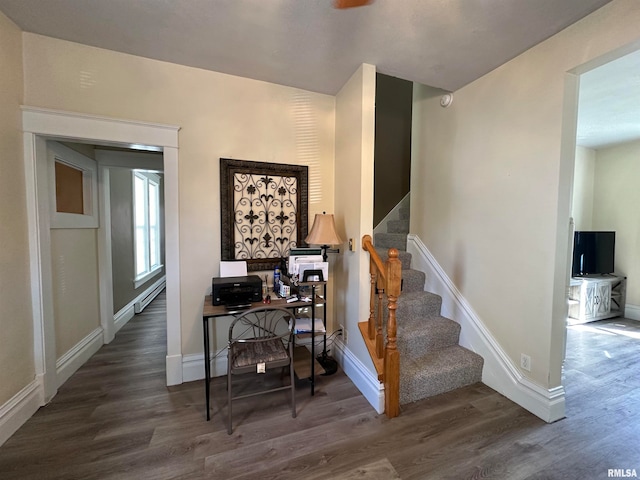 interior space with hardwood / wood-style flooring