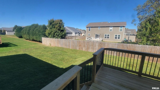 view of yard with a deck