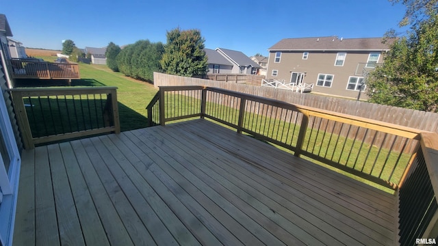 deck with a lawn