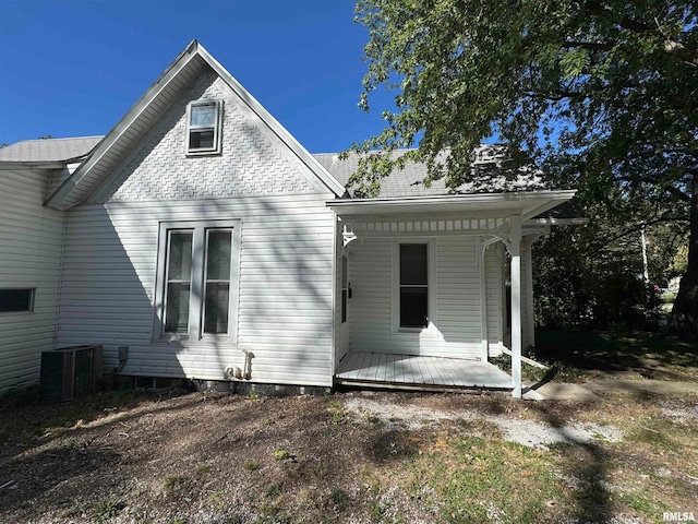 back of property with central air condition unit