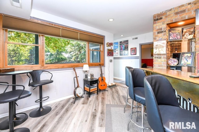 interior space with light wood-type flooring