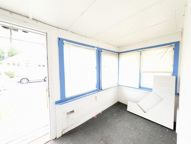 view of unfurnished sunroom