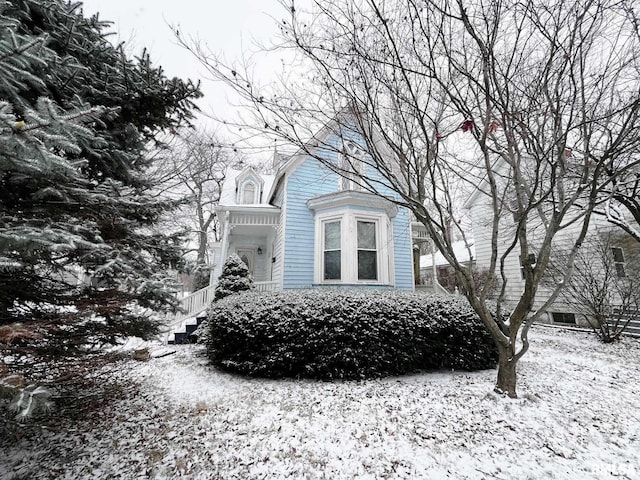 view of snowy exterior