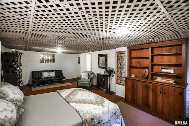 bedroom featuring dark hardwood / wood-style floors