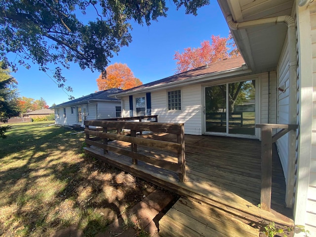 deck with a lawn