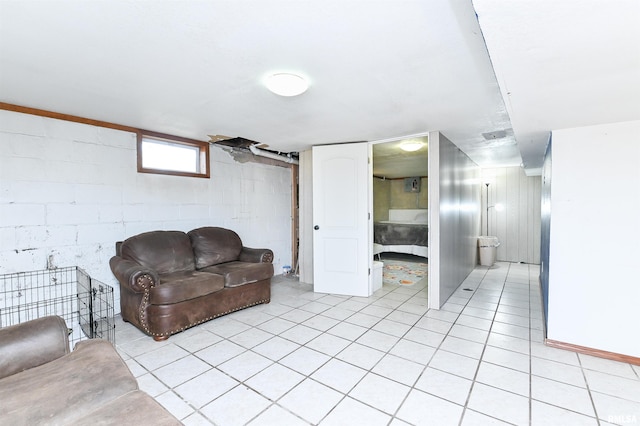 view of tiled living room