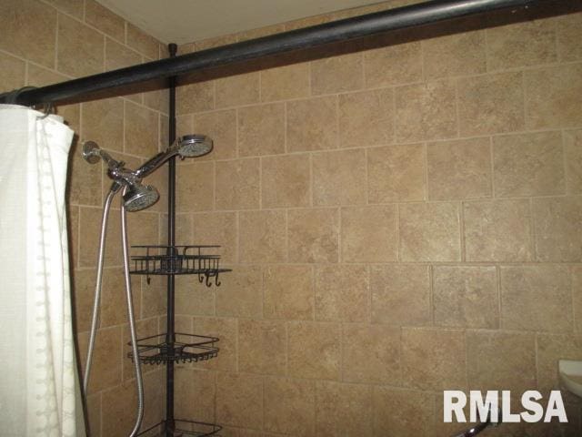 interior details featuring walk in shower