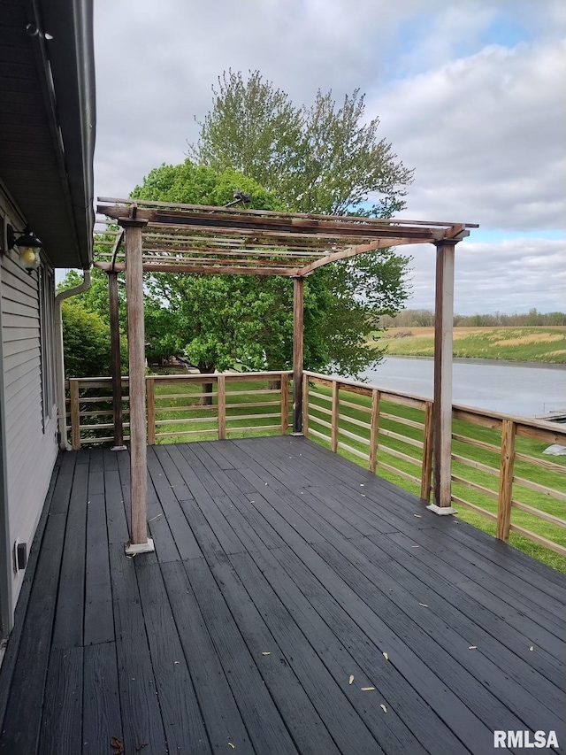 wooden deck with a pergola