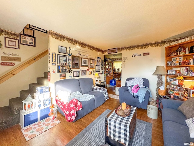 living room featuring hardwood / wood-style floors