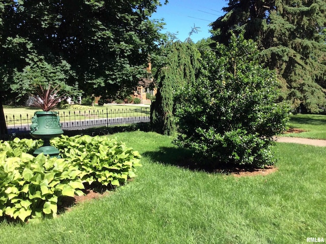 view of property's community featuring a yard