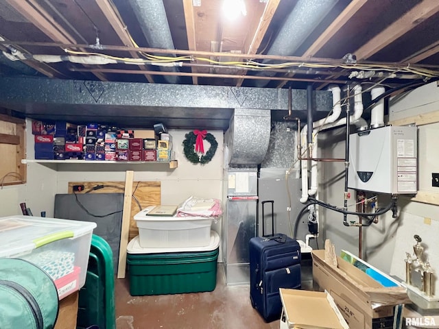 interior space featuring water heater