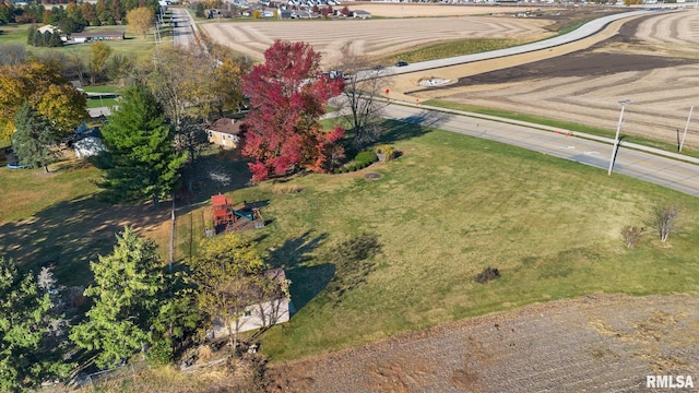 drone / aerial view featuring a rural view