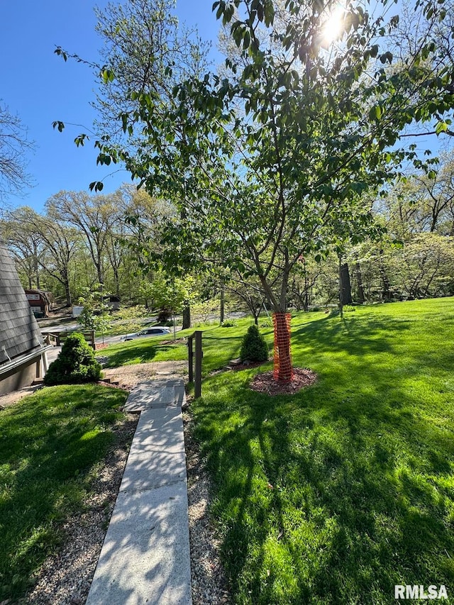 view of home's community featuring a lawn