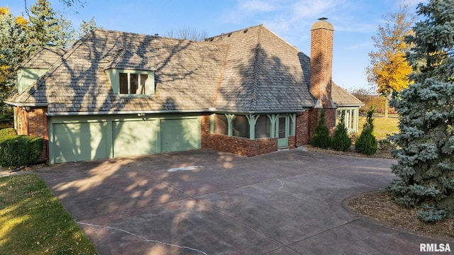 view of front of home with a garage