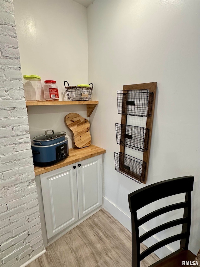 interior space with light hardwood / wood-style flooring