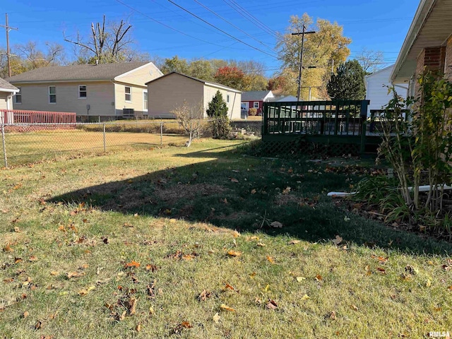 view of yard featuring a deck