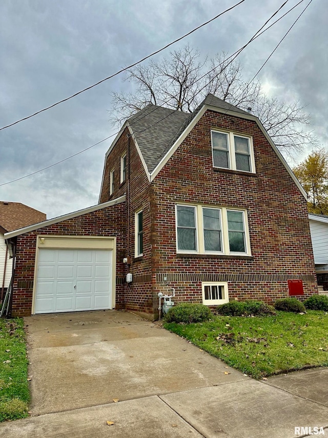 view of property exterior featuring a garage