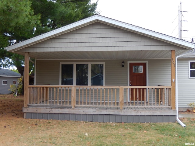 view of front of home featuring covered porch