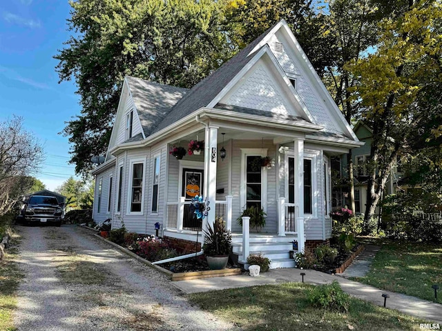 view of front of property with a porch