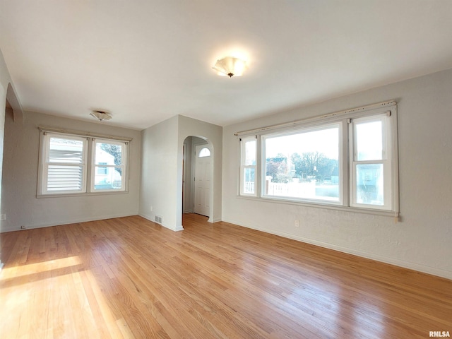 interior space with a healthy amount of sunlight and light wood-type flooring