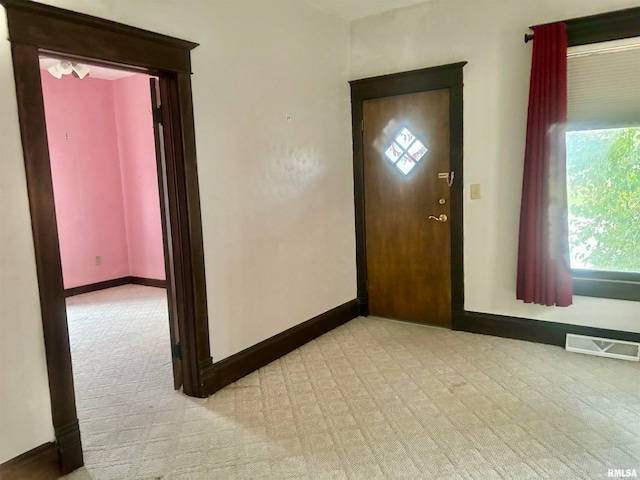 view of carpeted entryway