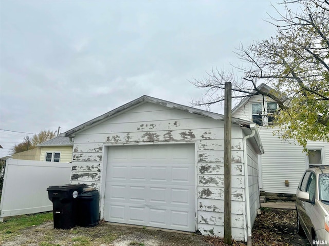 view of garage