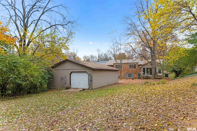 exterior space with a garage