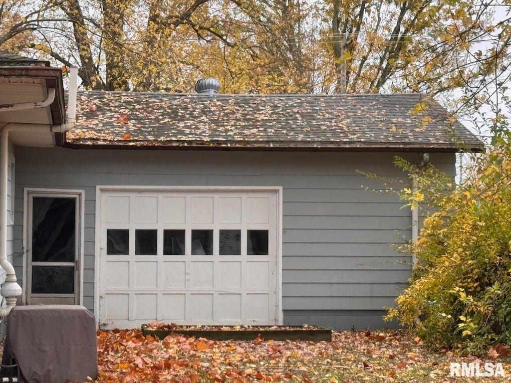 view of garage