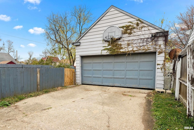 view of garage