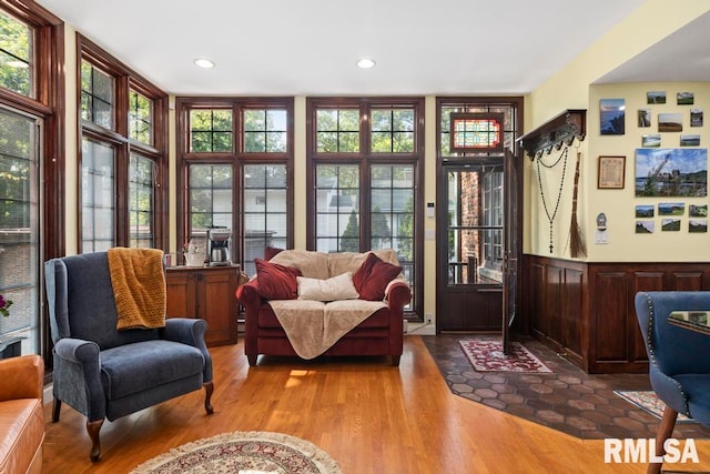 sitting room featuring light wood-type flooring