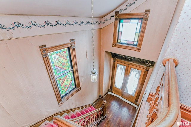 foyer with hardwood / wood-style flooring