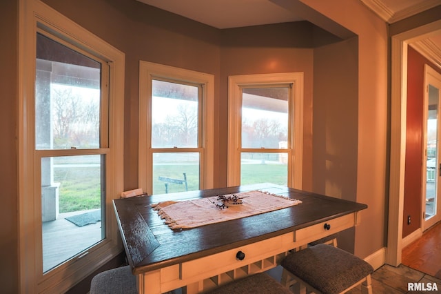 dining room with wood-type flooring