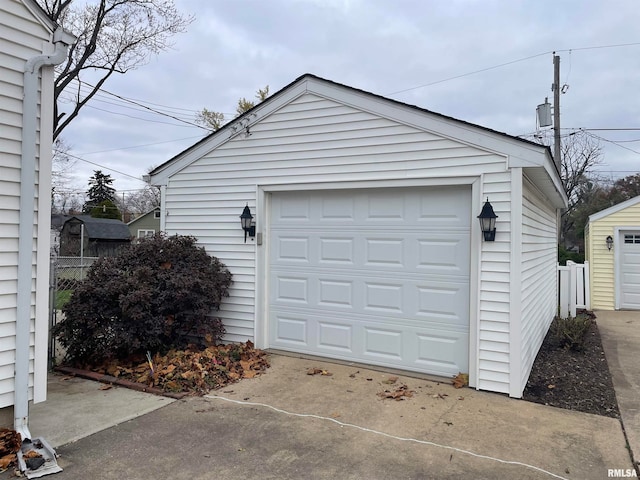 view of garage