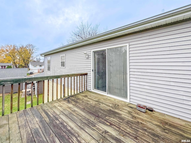 deck featuring a yard