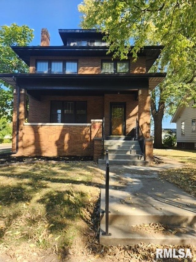 view of front of property with a porch