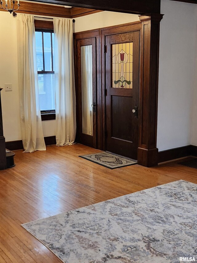 entrance foyer featuring light hardwood / wood-style floors