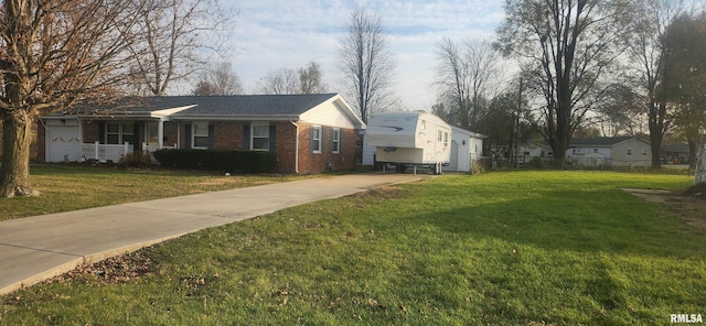 view of home's exterior featuring a garage and a yard