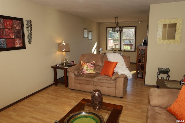 living room featuring light hardwood / wood-style floors