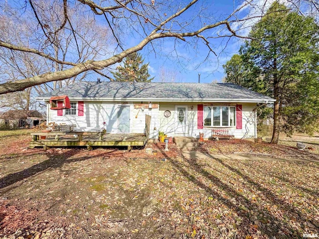 ranch-style house featuring a deck