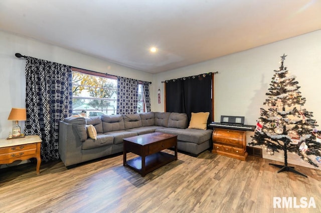 living room featuring hardwood / wood-style floors