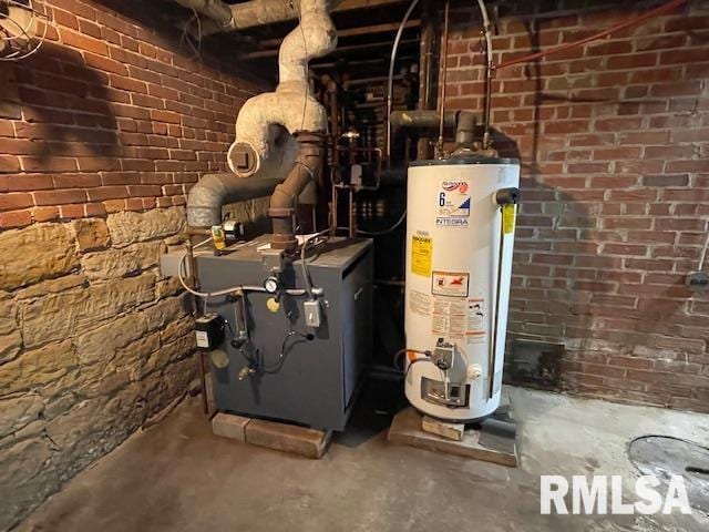 utility room with water heater