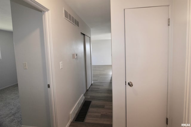 hall featuring dark hardwood / wood-style floors