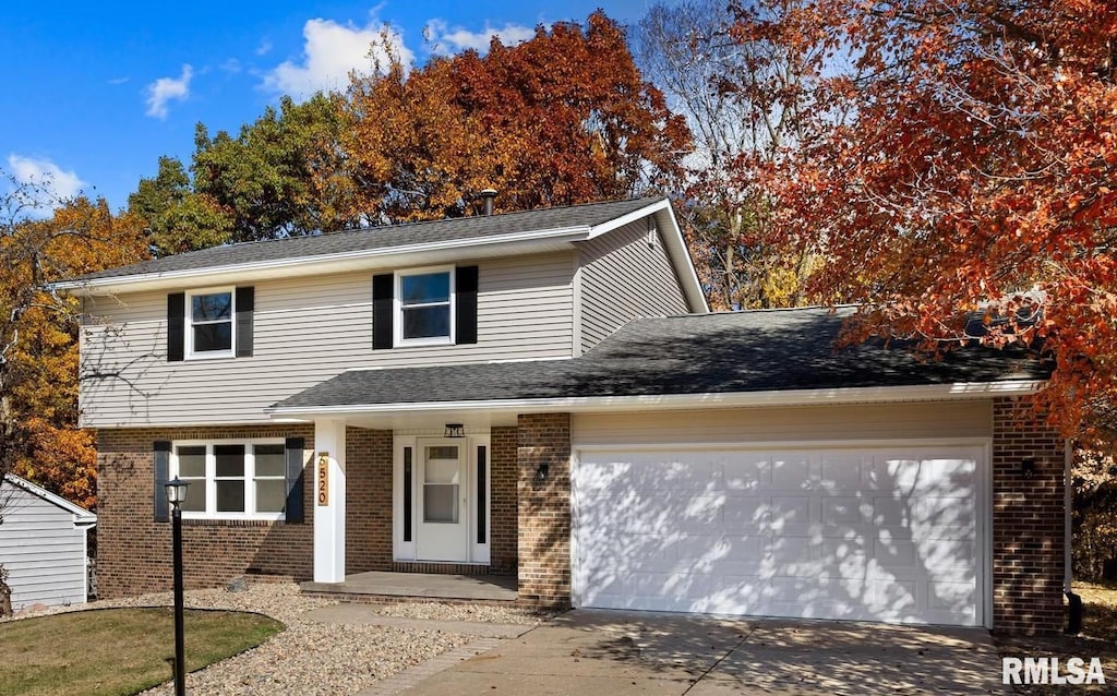 view of property featuring a garage