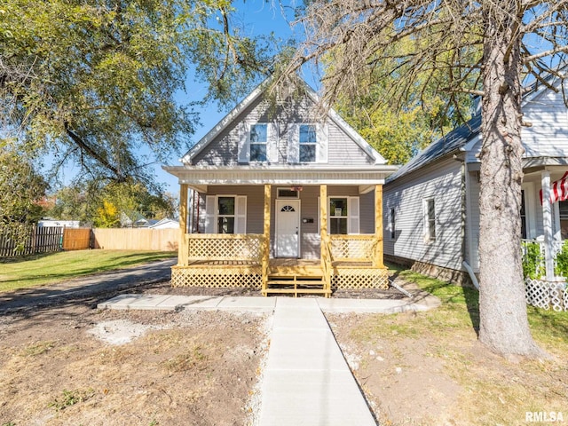 view of front of property with covered porch